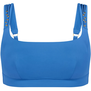 Bügel-Bikini-Top TRIUMPH "Palina Love by the Sea N", Damen, Gr. 42, Cup B, blau (very blau), Microfaser, Obermaterial: 77% Polyamid, 23% Elasthan, Bikini-Oberteile Bügel-Bikini-Top, Triumph x Palina Rojinski