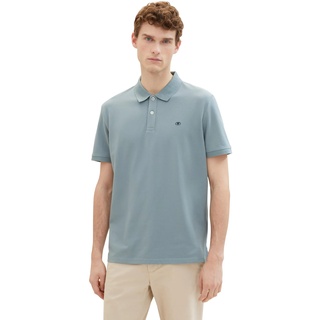 Tom Tailor Herren Basic Piqué Poloshirt, 27475 - Grey Mint, M