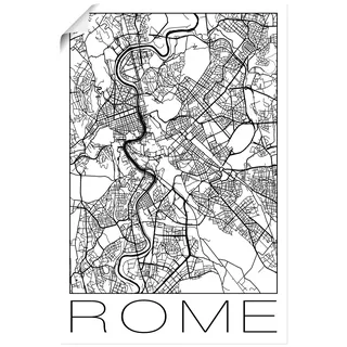 Artland Poster »Retro Karte Rom Italien Schwarz & Weiß« Italien 1 Stk. tlg. als Alubild, Leinwandbild, Wandaufkleber oder Poster in versch. Größen, schwarz