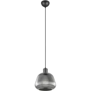 Trio Tarifa 1-flg. 60 cm rund schwarz matt, Glas Chrom bedampft