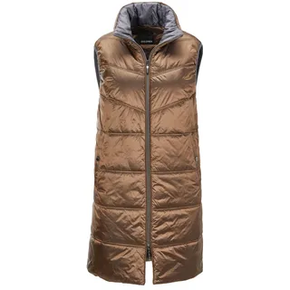 Kurzweste GOLDNER "Kurzgröße Longweste", Damen, Gr. 20, braun, Obermaterial: 100% Polyamid PA., Westen Kurzweste, Kontrastfarbenes Innenfutter
