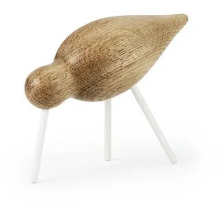 Normann Copenhagen Shorebird Figur, Holz-Edelstahl, weiß, 15 x 5.5 x 11 cm