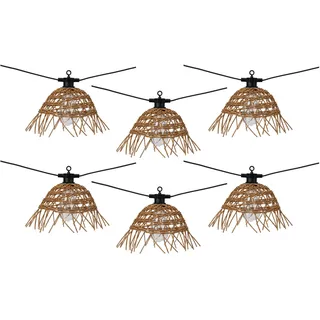 Lichterkette aus Rattan, 6 Lampen
