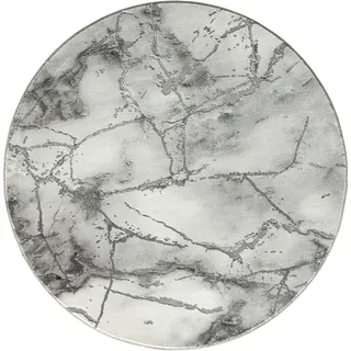 OTTO home Teppich "Juliet" rund 12 mm Höhe modernes Marmor-Design, Kurzflor, pflegeleicht, weich, grau