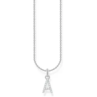 Thomas Sabo Kette mit Anhänger »Buchstabe« mit Zirkonia (synth.) THOMAS SABO silberfarben-weiß 45