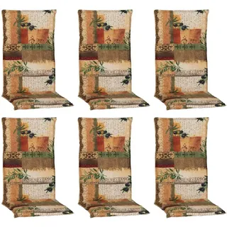 Beo Sitzauflage Hochlehner Glasgow 6er Set Beige-Natur
