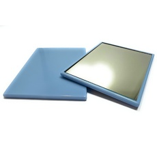niavida Eckiger Kleiner Taschenspiegel - Handspiegel, Kunststoff-Korpus, Glas-Spiegel, Rahmenfarbe Hell-Blau