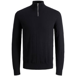 JACK & JONES Herren Jjemil halbe Zip Baumwoll Pullover 'Emil' Dunkelgrau - L