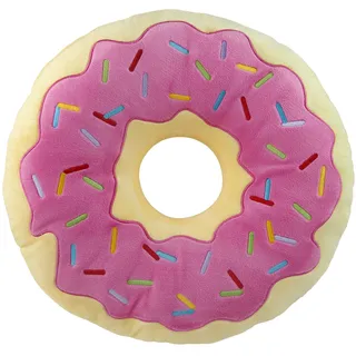 United Labels Donut Kissen rund, Kopfkissen 40 cm, Sofakissen Rosa, Plüsch Dekokissen, lustiges Geschenk für Kinder und Erwachsene