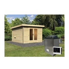 KARIBU Sauna »Kuusalu 2«, BxHxT:309 x 229 x 309 cm, 5 Personen - beige