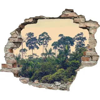 Queence "Regenwald", Wandsticker, Wandbild, selbstklebend, 3D, Wanddurchbruch,