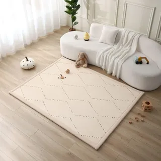Hakuna Matte Wolkenweiche Spielmatte Baby 200x150x2,5cm, Zickzack – Teppich für Kinderzimmer mit hochwertigem Memory-Schaum – Krabbelmatte Baby mit Rutschfester Unterseite – Krabbeldecke, Tatami Matte