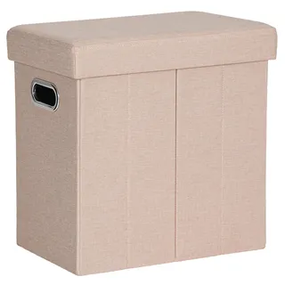 COSYLAND Sitzhocker mit Stauraum - 42 x 27 x 42cm Hocker mit Stauraum - Kleine Klappbare Sitzbank - Fußbank & Aufbewahrungsbox bis 200 kg - für Wohnzimmer, Rosa