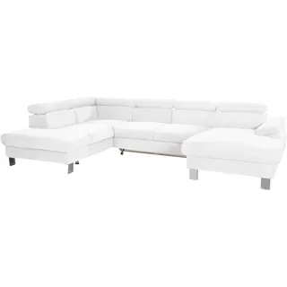 Cotta Wohnlandschaft Kunstleder U-Form 320 cm Weiß