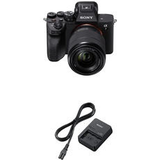 Sony α 7 IV | Spiegellose Vollformatkamera inkl. 28-70 mm Objektiv (33 MP, Echtzeit-Autofokus, 10 BPS, 4K60p, neigbarer Touchscreen, Z Akku), Schwarz & BC-QZ1 (Schnellladegerät für NP-FZ100 Akkus)