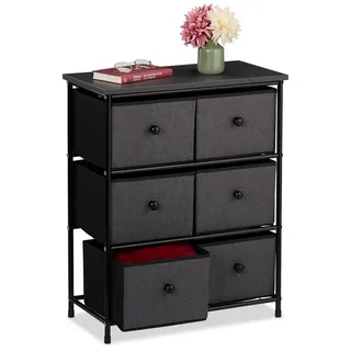 Relaxdays Schubladenkommode 60 x 73 x 32 cm schwarz