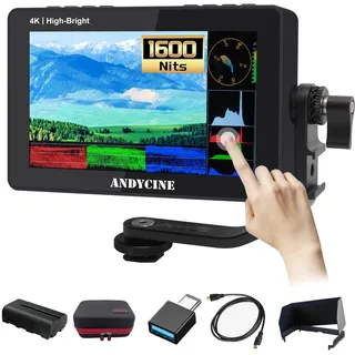 ANDYCINE A6 II 1600nits 5,5 Zoll Kamera Monitor Touchscreen Field DSLR Monitor 4K HDMI Eingang/Ausgang Full HD 1920x1080 IPS 3D-Lut Video Peaking Focus Assist