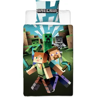 Minecraft City Bettwäsche Linon / Renforcé - Bunt