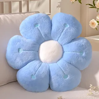 Yhoelata Groß BlumenKissen, Blau Blumenform Dekokissen, Kissen Daisy Flower, Cute Polster Blumen-Sitzkissen, Aesthetic Zierkissen für Zuhause, Sofa, Couch, Bett, 50 cm