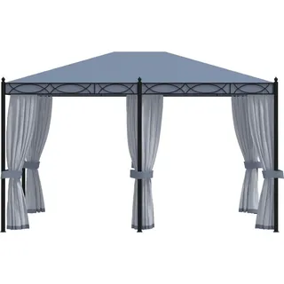 vidaXL Pavillon mit Mückennetze 3x4 m Anthrazit Stahl - Grau