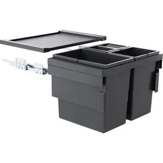 HAILO 3608631 CARGO SYNCHRO 3-fach Trennung 54 Liter für 60 cm Schrankbreite / Abfalltrennsystem - Grau