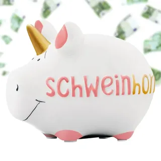 Lustiges Schw-Einhorn Sparschwein in 12,5 cm - Bunte Kinder & Erwachsene Keramik Spardose