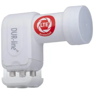 Dur-Line +Ultra Quad LNB - 4 Teilnehmer weiß - mit LTE-Filter [ Test SEHR GUT *] 4-Fach, digital mit Wetterschutz, Full HD, 4K,Premium-Qualität