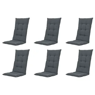 Gardissimo 6x CHECK Hochlehner Gartenstuhl Auflagen Kissen 120x50x8cm