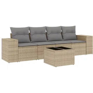 VidaXL 3222288, Hellgrau, Rattan, Gehärtetes Glas, 110 kg, Erwachsene & Kinder, 550 mm, 550 mm - Hellgrau