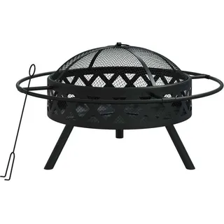 vidaXL Feuerschale mit Schürhaken 70 cm XXL Stahl