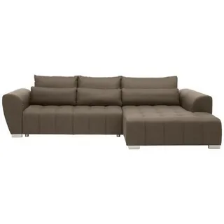 Carryhome Ecksofa , Braun, Grau , Textil , Füllung: Schaumstoff,Schaumstoff , Ottomane rechts, L-Form , 304x218 cm , Stoffauswahl, seitenverkehrt erhältlich, Schlafen auf Sitzhöhe, Rücken echt, elektrischer Sitzvorzug , Wohnzimmer, Sofas & Couches, Wohnlandschaften, Ecksofas