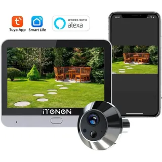 Haussicherheitskamera, 3MP Auflösung, Alexa-kompatibel, Silber (mit Alexa)