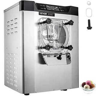 VEVOR kommerzielle Eismaschine Eiscrememaschine 16-20 L/H Eiscreme, 1400 W Harteiscreme-Maschine mit intelligentem LCD-Display & verschiedenen Geschmacksrichtungen, für Snackbar, Restaurant Silber