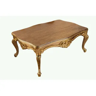 Luxus Couchtisch Tisch 136x90 Barock Rokoko Tische Rechteckig Dekoration - Gold