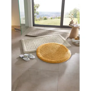 Badematte HEINE HOME Gr. 7, beige (ecru), halbrund (50cm x 80cm ), 1 Stk., Badematten, Badematte