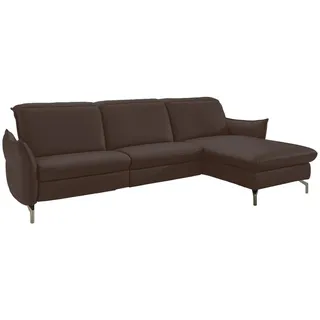 Livetastic Ecksofa , Dunkelbraun , Textil , Ottomane rechts, L-Form , 233x179 cm , Made in Eu , Hocker erhältlich, motorische Relaxfunktion, Armteil links, Armteil rechts , Wohnzimmer, Sofas & Couches, Wohnlandschaften, Ecksofas