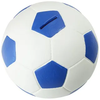 HMF 4790-05 Spardose Fußball Lederoptik 15 cm Durchmesser, blau weiß