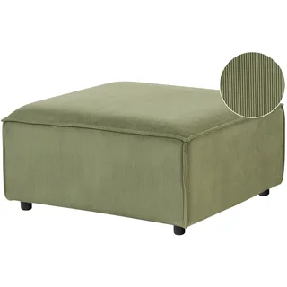 Beliani Ottomane Cord 86 x 45 x 86 cm Grün