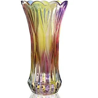 Blumenvase, Vase 30cm - Groß Hohe Bunt Glas Vasen für Deko | Geschenke für Frauen, Modern Gross Glasvase, Geburtstagsgeschenk Mama