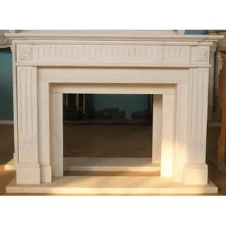 Casa Padrino Luxus Barock Marmor Kaminumrandung Weiß 141 x H. 120 cm - Weiß