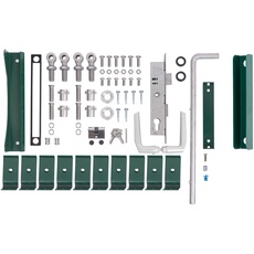 Alberts 678203 Zubehör-Set Flexo | für Doppeltor | 1400 bis 2000 mm Höhe | Stahl roh, verzinkt grün kunststoffbeschichtet RAL 6005