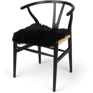 Nordic Sheep Lammfell Kissen 40x40 cm | Weiches Fell für Stühle & Sofa | Gemütliches Sitzkissen & Lammfell Sitzauflage im schönen nordischen Stil | Farbe: Schwarz