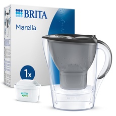 BRITA Wasserfilter-Kanne Marella graphit (2,4l) inkl. 1x MAXTRA PRO All-in-1 Kartusche – Filter zur Reduzierung von Kalk, Chlor, Blei, Kupfer & geschmacksstörenden Stoffen im Wasser