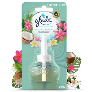 Glade Electric Scented Oil Nachfüller, elektrischer Raumduft mit Duftöl, Exotic Tropical Blossoms, 1er Pack (1 x 20 ml)