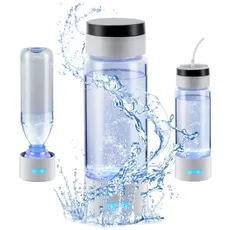 Bild Wasserstoff-Wasserflaschengenerator, tragbarer Wasserstoff-Wasserbereiter 380 ml, wasserstoffreiches Wasserionisationsgerät mit SPE-Technologie, mit Naseninhalationsschlauch & Selbstreinigung