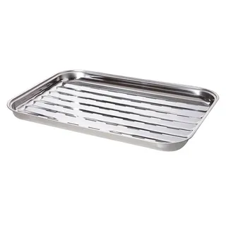 All'Grill Grillschale 34 x 24 cm Edelstahl weiß