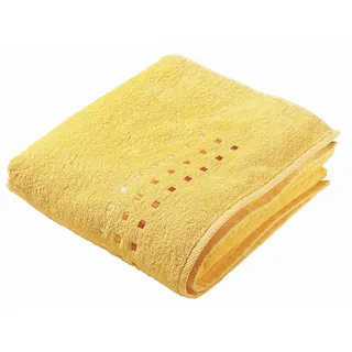 Esposa Duschtuch , Gelb , Textil , Uni , 70x140 cm , Textiles Vertrauen - Oeko-Tex® , Aufhängeschlaufe , Heimtextilien, Badtextilien, Duschtücher