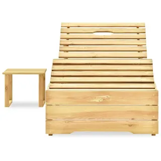 vidaXL Sonnenliege mit Tisch Grün Imprägniertes Kiefernholz - Braun