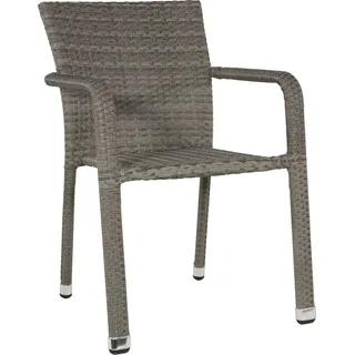 Stapelstuhl - 57,5x62x82,5 cm - Aluminium - Korbgeflecht