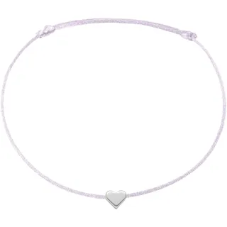 Selfmade Jewelry Fußkettchen Damen Herz Größenverstellbare Fußkette Fußschmuck Handmade in Germany Inkl. Geschenk-Verpackung (Silber - Flieder)